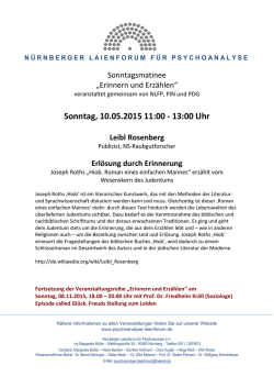 Humor in der Psychotherapie - N&uuml;rnberger Laienforum f&uuml;r