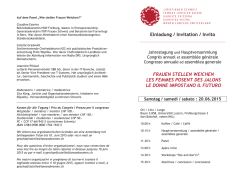 Einladung / Invitation / Invito FRAUEN STELLEN WEICHEN LES