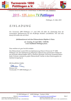 einladung - TV P&uuml;ttlingen