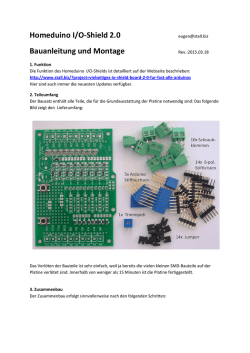Homeduino I/O-Shield 2.0 Bauanleitung und Montage