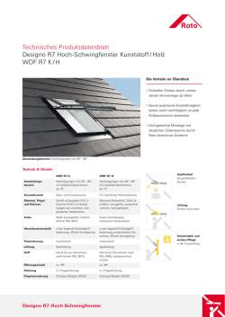 Technisches Produktdatenblatt Designo R7 Hoch