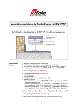 Verarbeitungsanleitung f&uuml;r Beschichtungen mit ENKETOP