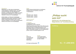 &bdquo;Philipp sucht sein Ich&ldquo; - Zentrum f&uuml;r Traumap&auml;dagogik