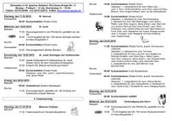 Gottesdienstordnung der Pfarreiengemeinschaft