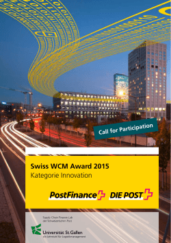 Swiss WCM Award 2015 Kategorie Innovation