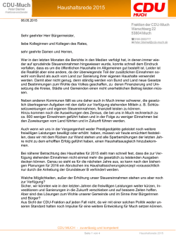 Haushaltsrede 2015
