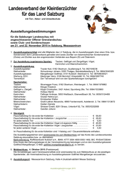 Ausstellungsbestimmungen 2015