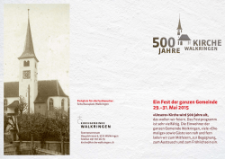 Ein Fest der ganzen Gemeinde 29.&ndash;31. Mai 2015