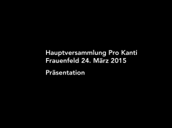Präsentation Vorstellung Kantonsschule Frauenfeld