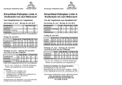 Kirschfest-Fahrplan Linie 4 - Hussiten