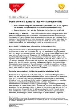 Deutsche sind zuhause fast vier Stunden online
