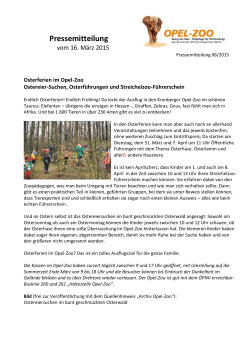 Pressemitteilung vom 16.03.2015 - Opel-Zoo