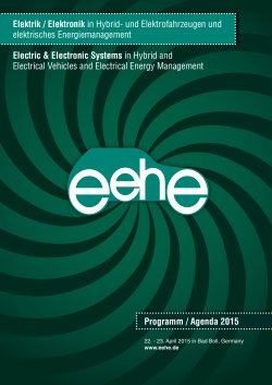 Programm / Agenda 2015 Elektrik / Elektronik in Hybrid