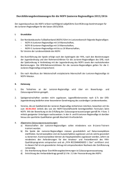 Durchf&uuml;hrungsbestimmungen Junioren-Regionalligen 2015