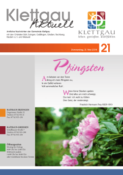 Gemeindeblatt vom 21.05.2015 (KW 21)