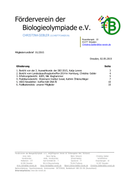 Rundbrief - Förderverein der Biologieolympiade e.V.