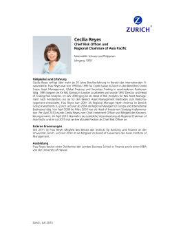 Cecilia Reyes | Chief Investment Officer | Zurich Insurance Group Ltd