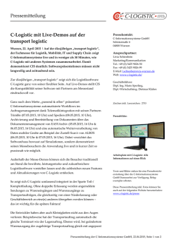 Pressemitteilung C-Logistic mit Live