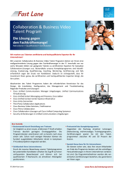 Collaboration & Business Video Talent Program