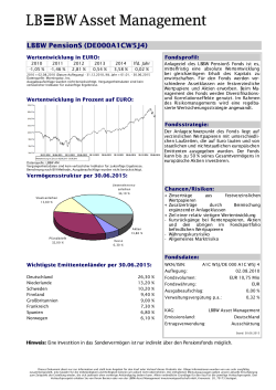 Factsheet LBBW PensionS - Generali Pensionsfonds