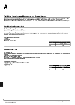 IR-Repeater-Set Funkfernbedienungs-Set Wichtige Hinweise