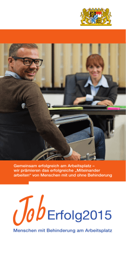 JobErfolg Flyer 2015 - Zentrum Bayern Familie und Soziales