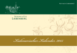 Kulinarischer Kalender 2015 - Schloss und Gut Liebenberg