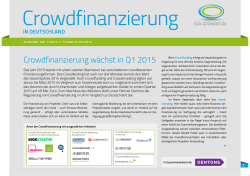 Crowdfinanzierung in Deutschland - Ausgabe: Nr - Für