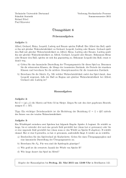 ¨Ubungsblatt 6 - Fakultät Statistik