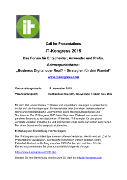 IT-Kongress 2015 - IT-Kongress Neu-Ulm