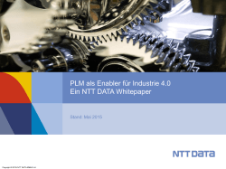 PLM als Enabler für Industrie 4.0 Ein NTT DATA Whitepaper