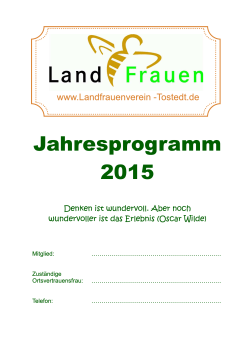 Jahresprogramm 2015 - LandFrauenverein Tostedt