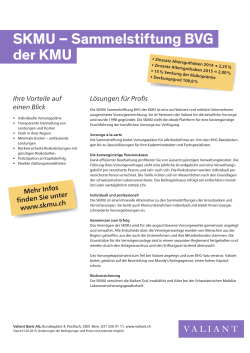 Produktbeschrieb: SKMU – Sammelstiftung BVG der KMU