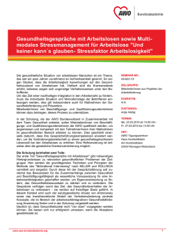 Gesundheitsgespräche mit Arbeitslosen sowie Multi