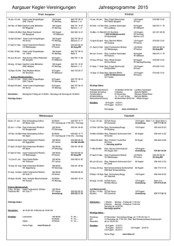 Jahres Programme aller 4 Aargauer UV