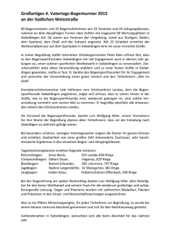 Gro&szlig;artiges 4. Vatertags-Bogenturnier 2015 an der S&uuml;dlichen