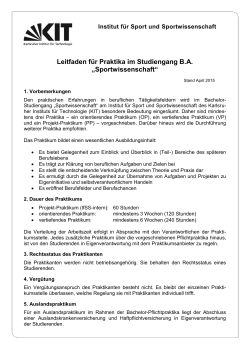 Leitfaden für Praktika ab Praktikumsbeginn 01.04.2015