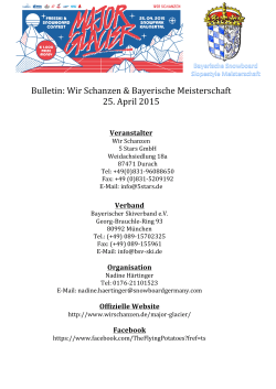 Bulletin: Wir Schanzen & Bayerische Meisterschaft 25. April 2015