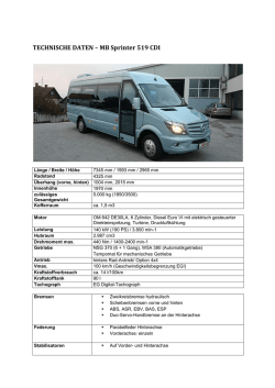 TECHNISCHE DATEN &ndash; MB Sprinter 519 CDI