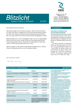 Mandantenbrief Blitzlicht 04/2015 - HRW