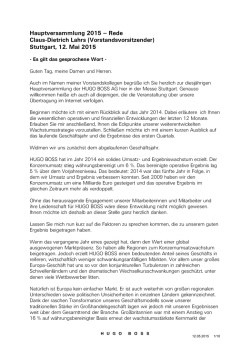Hauptversammlung 2015 &ndash; Rede Claus-Dietrich