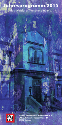 Jahresprogramme - Wetzlarer Kunstverein