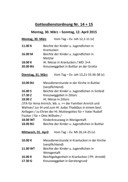Gottesdienstordnung Nr. 14 + 15 - Pfarrei Heiligste Dreifaltigkeit