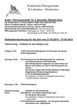 Katholische Pfarrgemeinde St.Lubentius - Dietkirchen