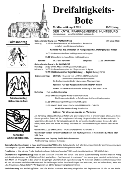 Dreifaltigkeits- Bote - Kirchengemeinde Hl. Dreifaltigkeit Hunteburg