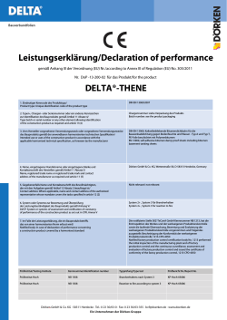 Leistungserklärung/Declaration of performance DELTA