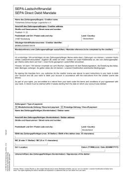 SEPA-Lastschriftmandat SEPA Direct Debit Mandate