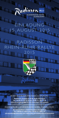 EINLADUNG 15.AUGUST 2015 RADISSON RHEIN-RUHR