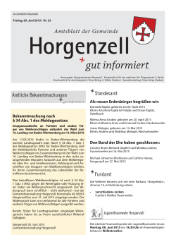 Ausgabe vom 05. Juni 2015