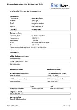 Kommunikationsdatenblatt der Bonn